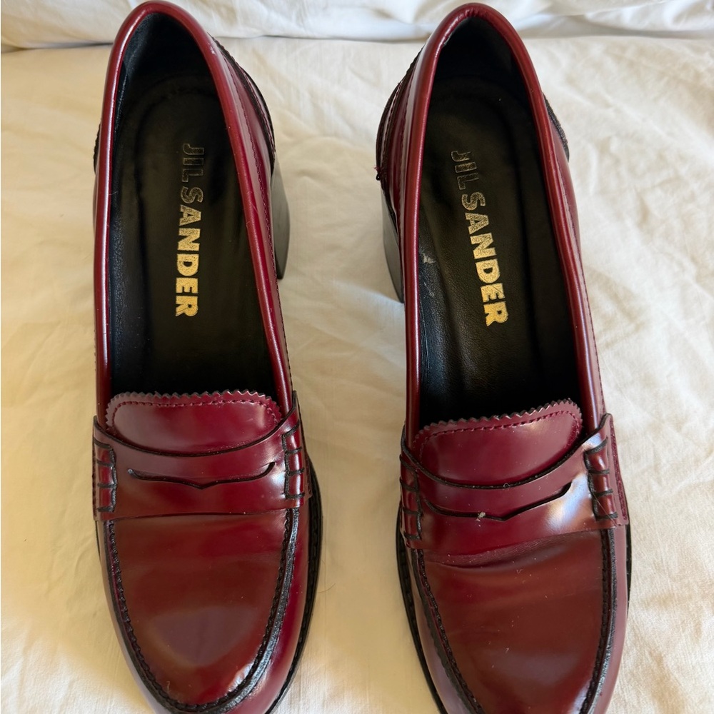 Jil Sander Burgundy/oxblood Leather Loafers size 37 - Picture 5 of 14